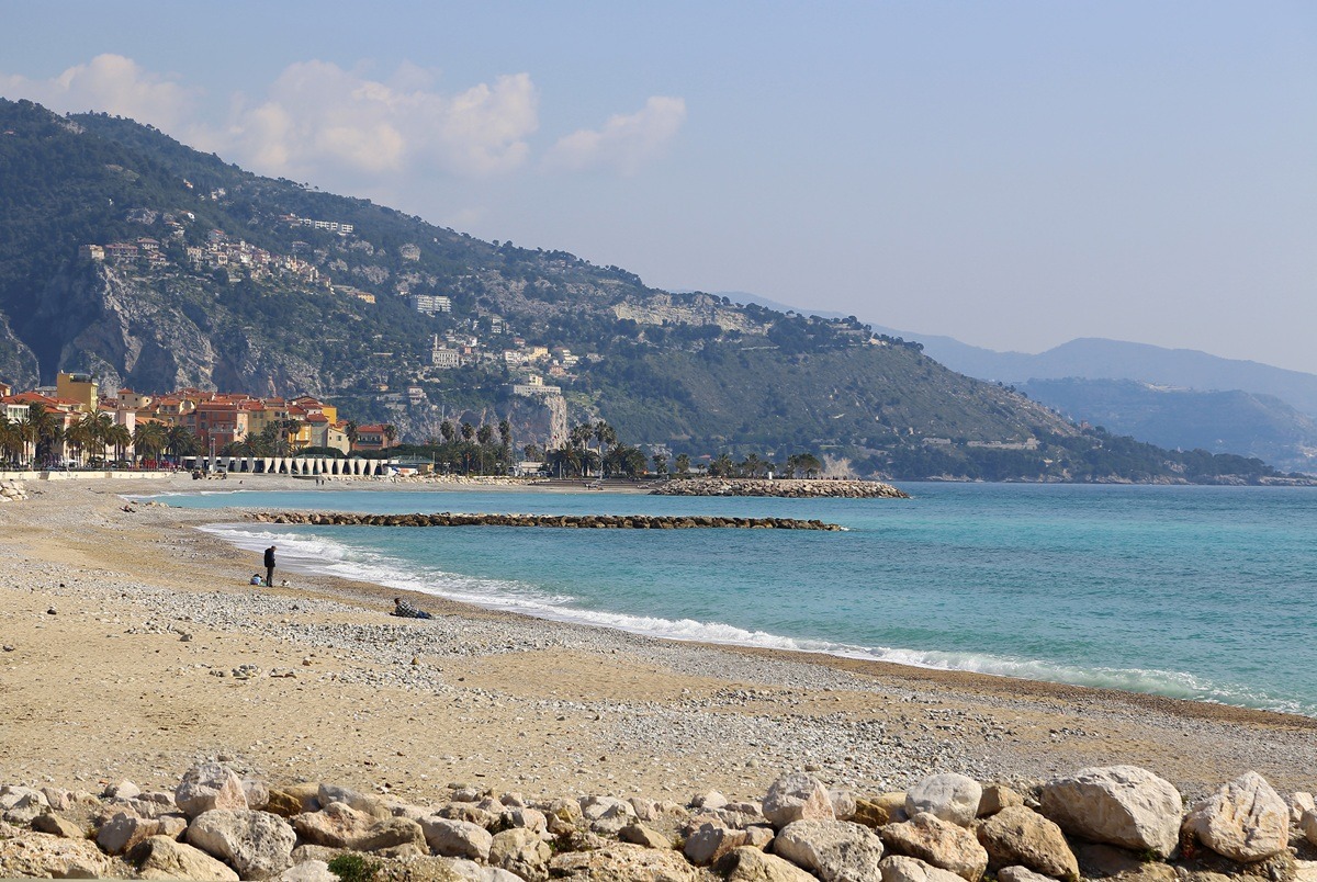 Beautiful sea view of Menton on French Riviera, Provence-Alpes-Cote d'Azur, France. Beautiful sea view of Menton on French Riviera, Provence-Alpes-Cote d'Azur, France.