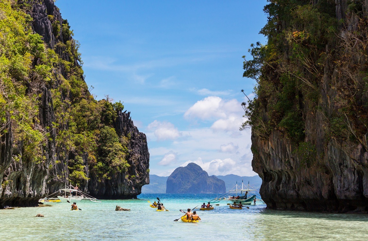 Amazing scenic view of sea bay and mountain islands. Amazing scenic view of sea bay and mountain islands.