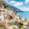 High angle shot of the beautiful buildings by the overlooking the Mediterranean captured in the Cote d'Azur