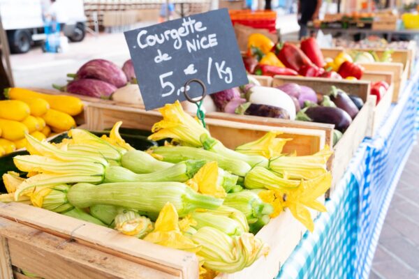 Provence market with local food in Nice